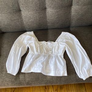 J. Crew Squareneck cotton poplin top. New with tags. Never worn.